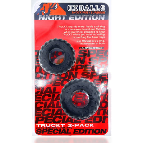 OXBALLS TRUCKT 2‑Piece FLEXtpr Cockring Set — Night - OX-AJ-1049-NGT