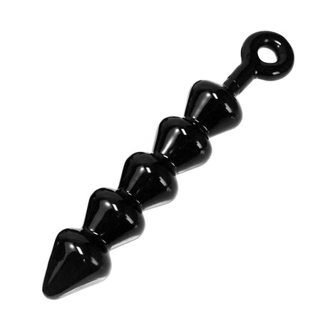 Master Series Anal Links X-Large — Black TPE Beaded Toy - 811847015047