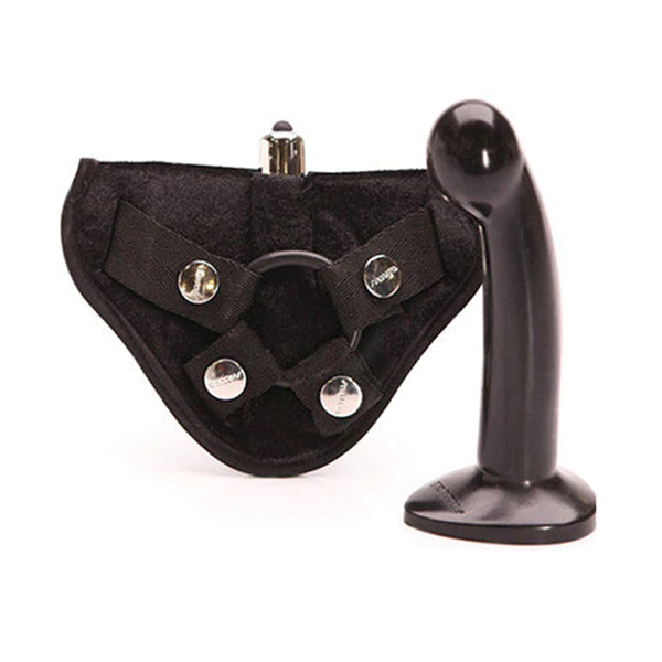 Tantus Sport Harness Kit with Silicone Dildo & Bullet — Black - TS4534