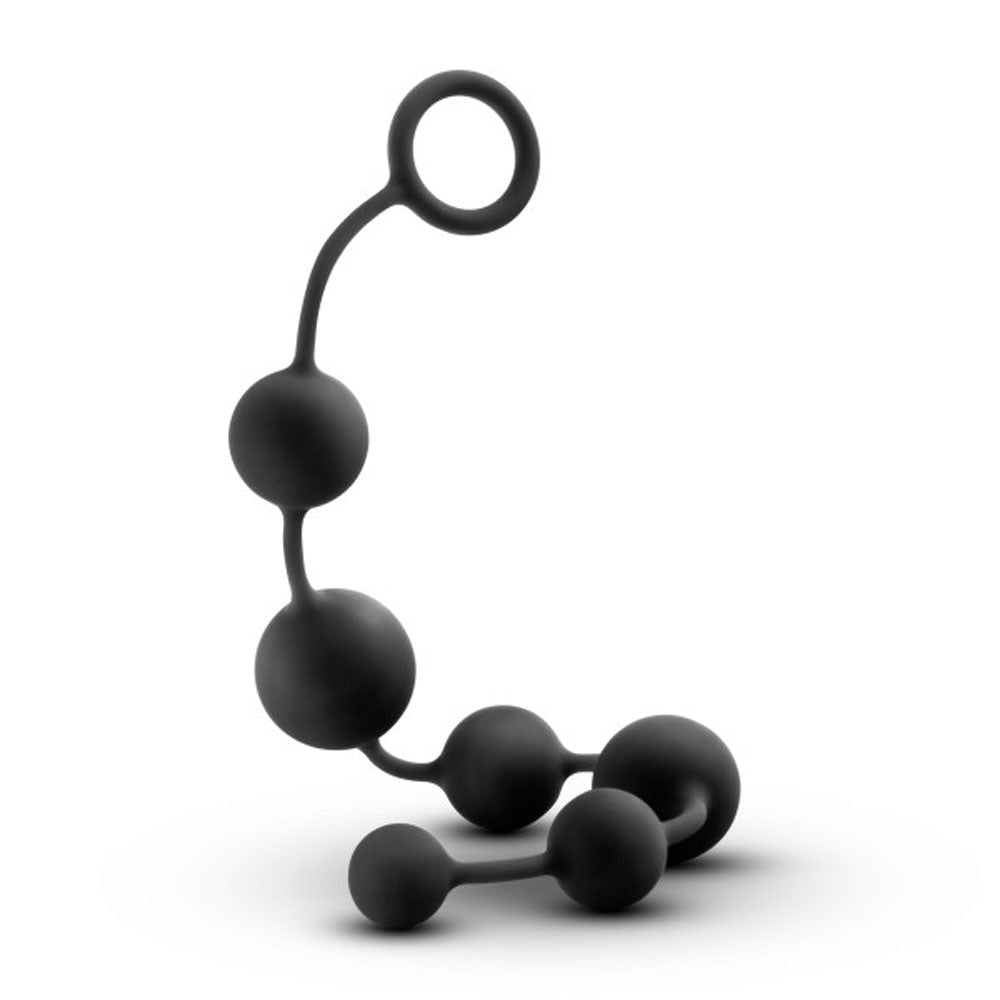 Blush Anal Adventures Platinum Silicone Large Anal Beads - Black - BL-11115