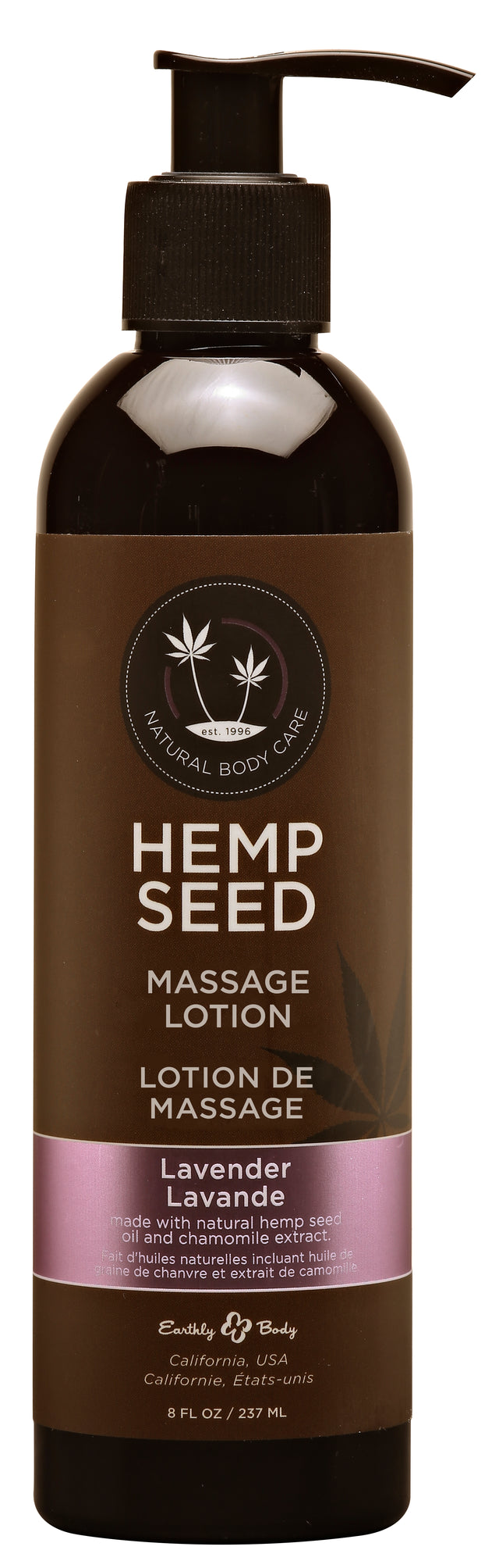 Earthly Body Hemp Seed Massage Lotion — Lavender, 8 fl oz - EB-ML017