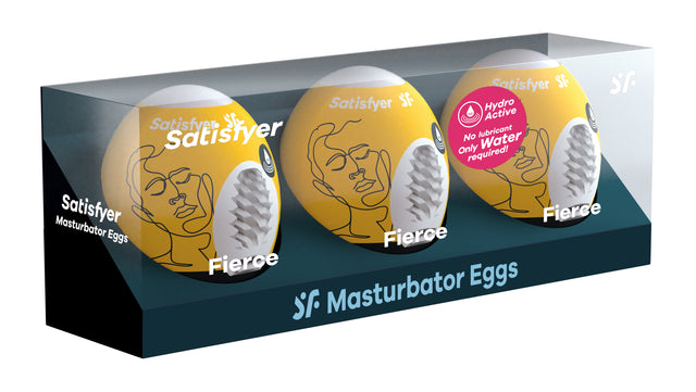 Satisfyer Fierce Masturbator Eggs, 3-Pack — Yellow - SAT-9043460