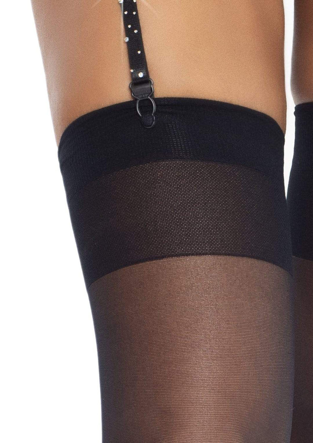 Rhinestone Garter Belt - One Size - Black by Leg Avenue