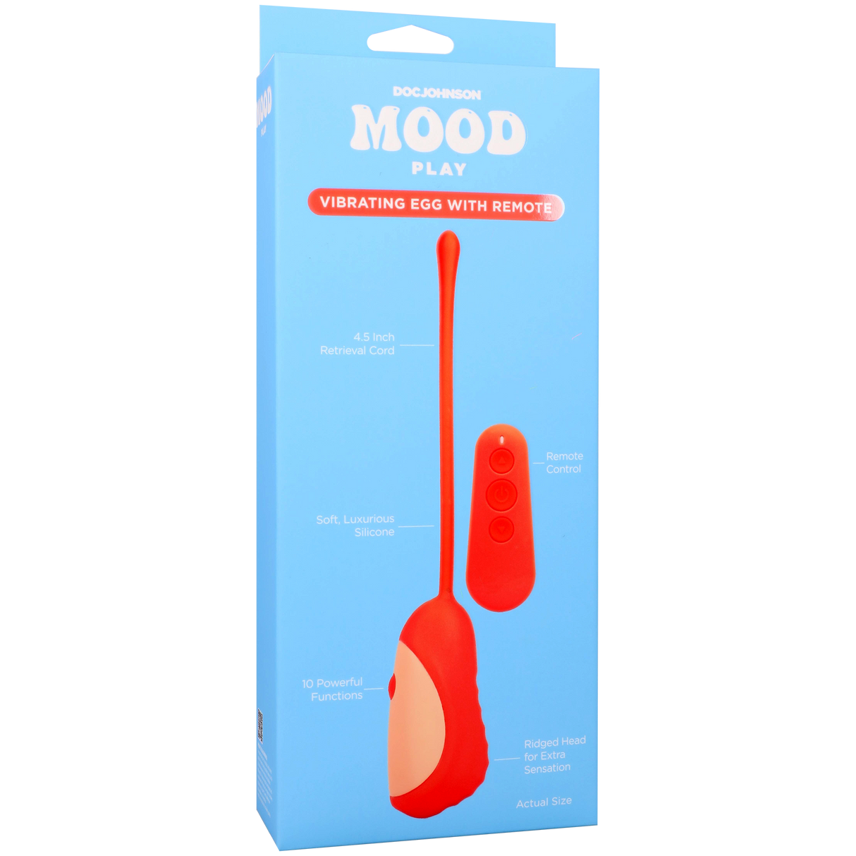 Doc Johnson Mood Play Vibrating Egg with Remote — Orange - DJ1472-09-BX