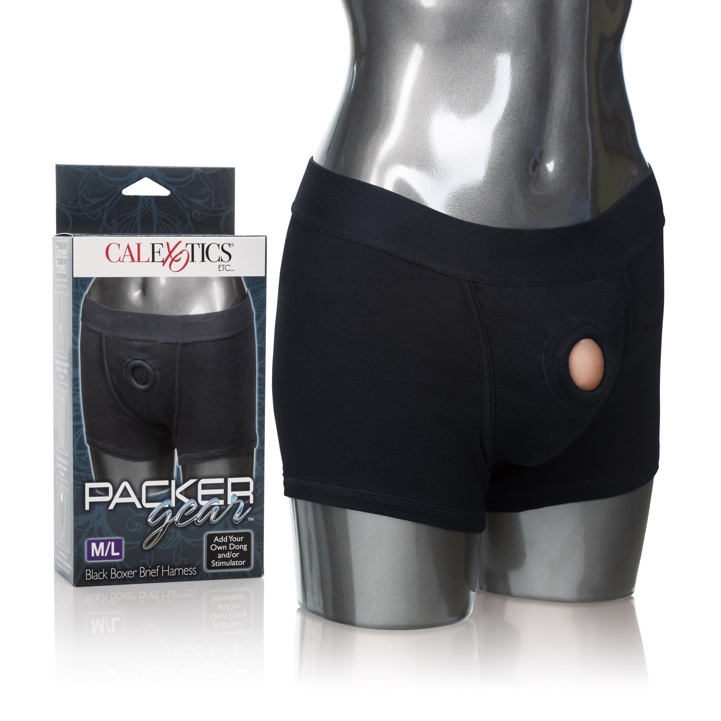 Packer Gear Boxer Brief Harness - Medium/large - Black by CalExotics