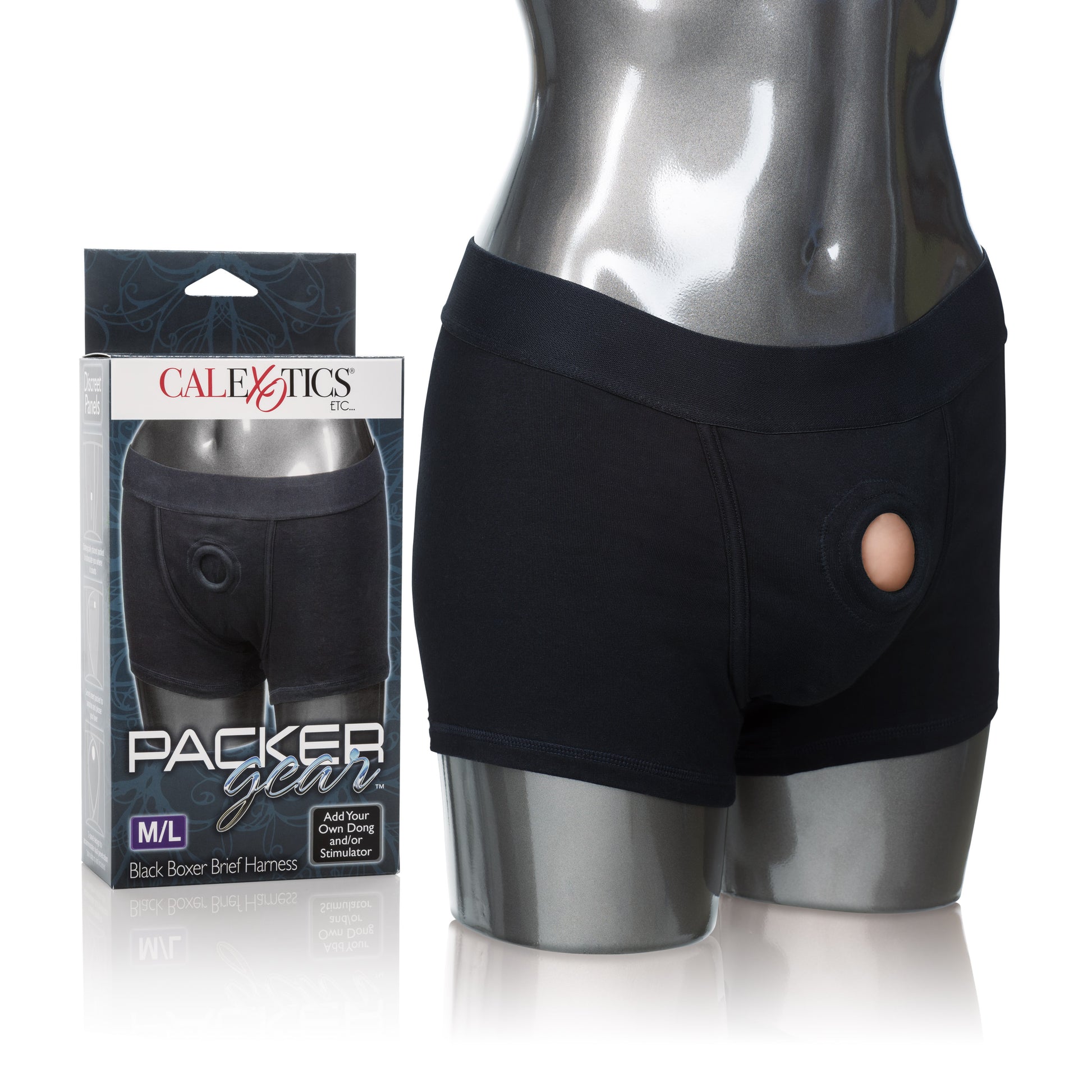 Packer Gear Boxer Brief Harness - Medium/large - Black by CalExotics