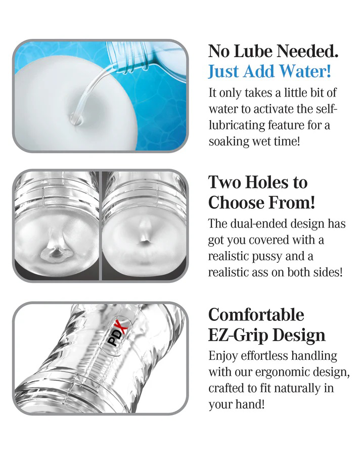 Pipedream Dual-Ended Self-Lubricating Stroker (Frosted) - PDRD446-20