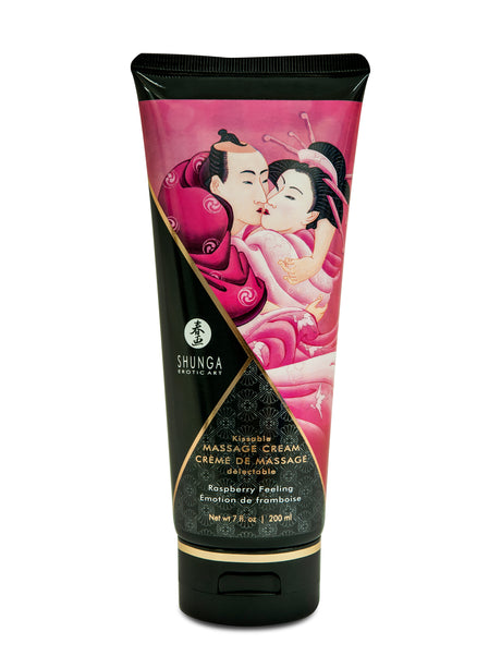 Shunga Kissable Massage Cream — Raspberry Feeling, 200 ml - SHU4101
