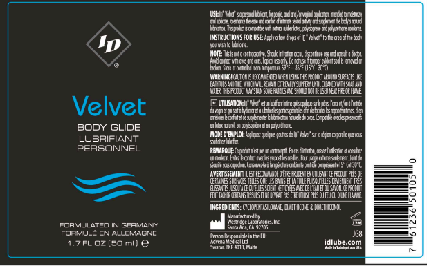 I.D. Lubricants I.D. Velvet Body Glide Personal Lubricant, 1.7 oz - ID-VEL-51