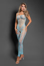 Fantasy Lingerie Dream of Me Footless Open-Crotch Bodystocking — One Size, Light Blue - FL-SF1015-OS-B