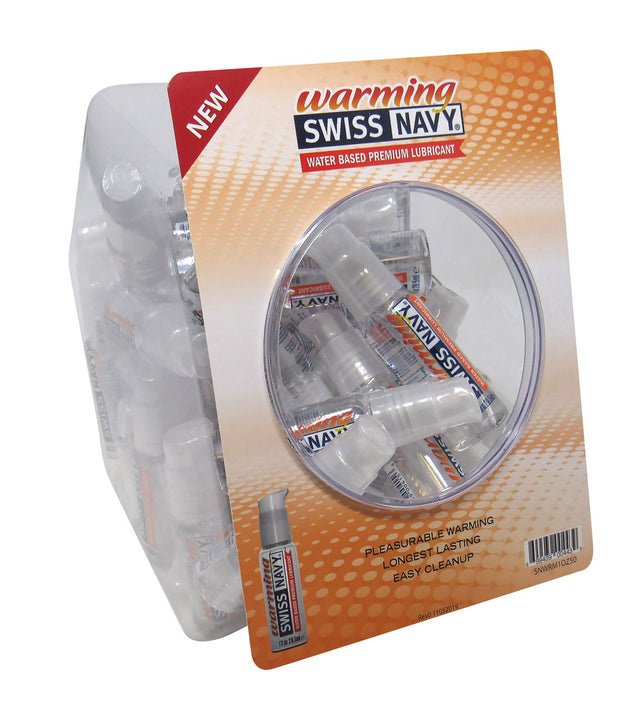 M.D. Science Lab Swiss Navy Warming Lubricant 1 oz — 50‑Count Fishbowl - MD-SNWRM1OZ50