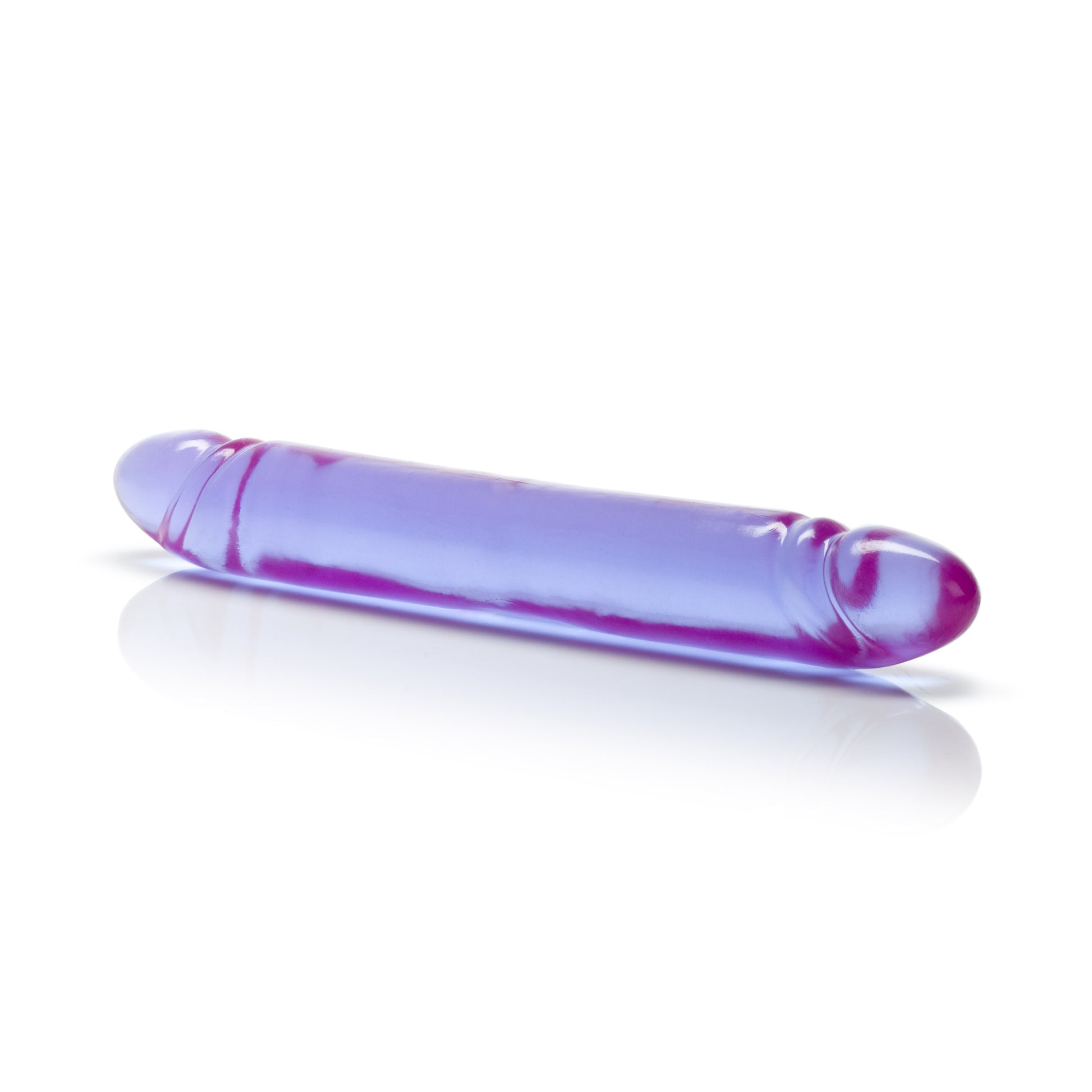 Reflective Gel Smooth Double Dong - Purple by CalExotics