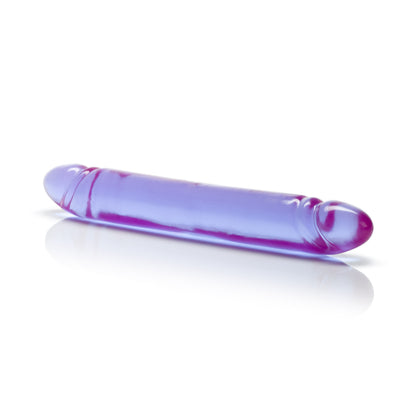 Reflective Gel Smooth Double Dong - Purple by CalExotics