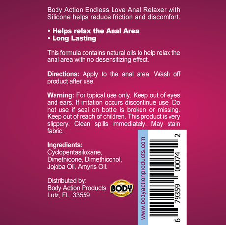Endless Love Anal Relaxing Silicone Lubricant 1.7 by Body Action