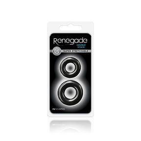 nsnovelties Renegade Double Stack Ring — Black - NSN-1111-73
