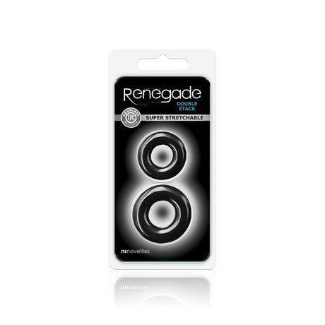 nsnovelties Renegade Double Stack Ring — Black - NSN-1111-73