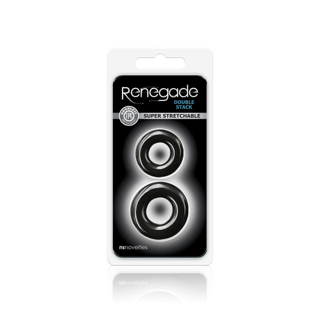 nsnovelties Renegade Double Stack Ring — Black - NSN-1111-73