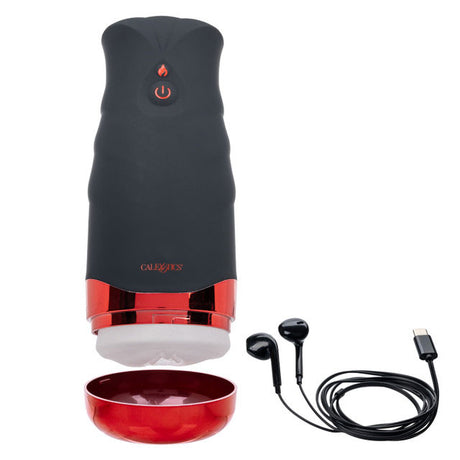CalExotics Xcess Hot Moaning Pussy Rechargeable Masturbator — Black - SE5545103