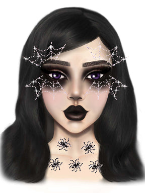 Leg Avenue Spider Web Face & Body Jewel Stickers - LA-EYE047