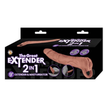 Nasstoys Great Extender 2-in-1 9-inch Extender & Masturbator, Brown - NW3348