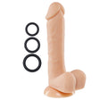 Cloud 9 Novelties Cloud 9 Pro Sensual 8 Inch Silicone Dong with 3 Cockrings — Flesh - WTC852851