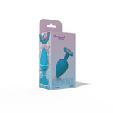 Gemma Clear Iridescent Gem Teal Silicone Plug - L