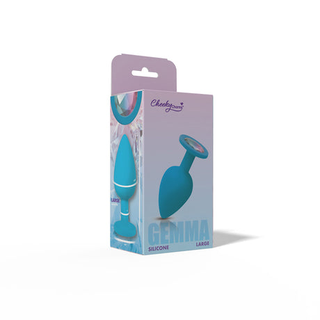 Gemma Clear Iridescent Gem Teal Silicone Plug - L