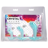Doc Johnson Crystal Jellies Curved Anal Trainer Set — Teal (3 Sizes) - DJ0289-70-CD