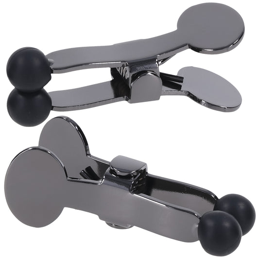 Doc Johnson Merci Nippers Stainless Steel Nipple Clamps with Silicone Tips, Black - DJ2404-08-BX