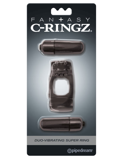 Fantasy C-Ringz Duo-Vibrating Super Ring Black by Pipedream