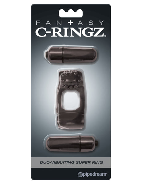 Pipedream Fantasy C-Ringz Duo-Vibrating Super Ring Black - PD5963-23