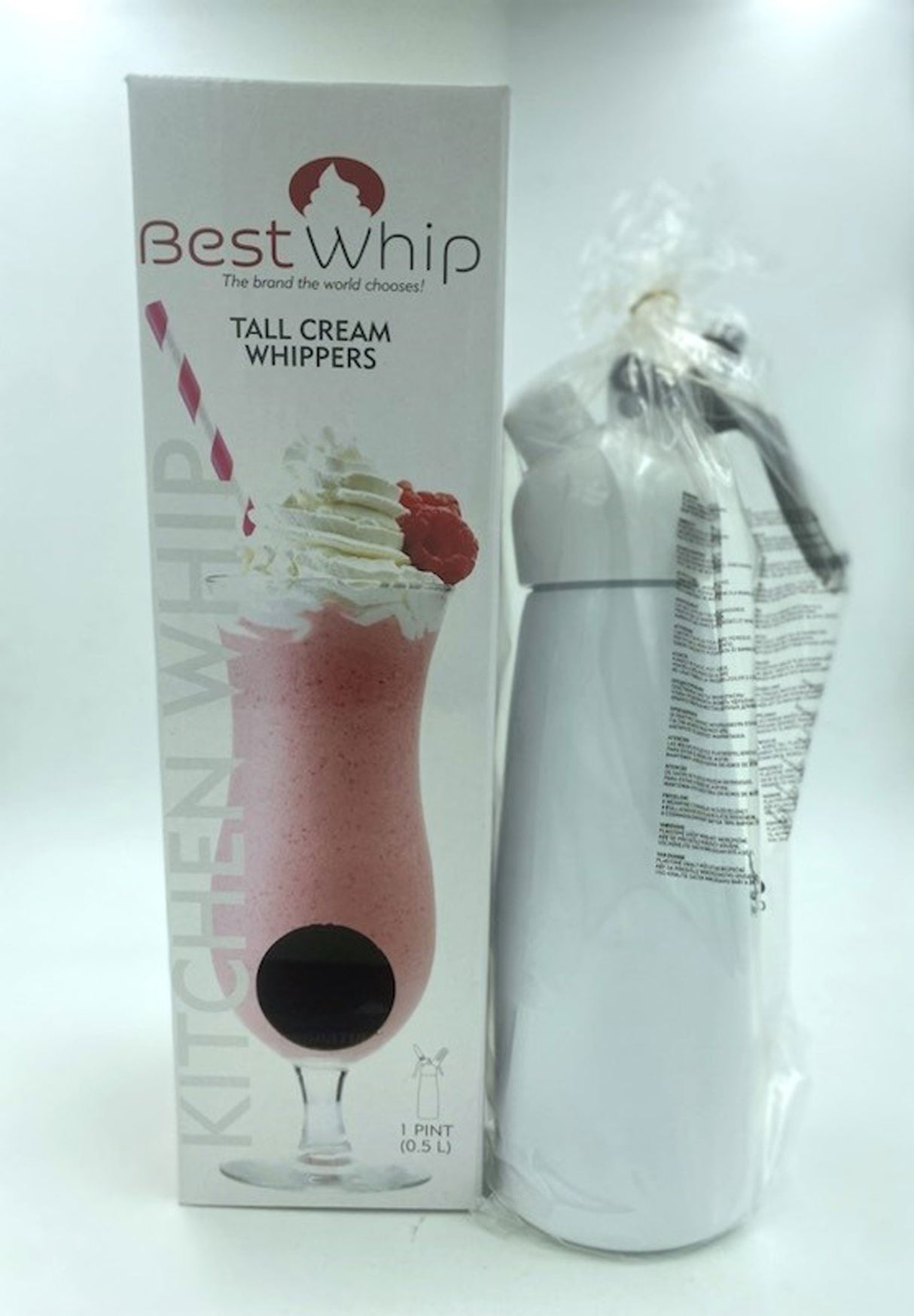 J.S. Marketing Tall Cream Whipper — 1 Pint, White - JSM-KW50W