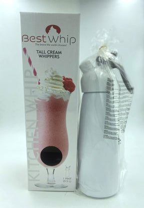 J.S. Marketing Tall Cream Whipper — 1 Pint, White - JSM-KW50W