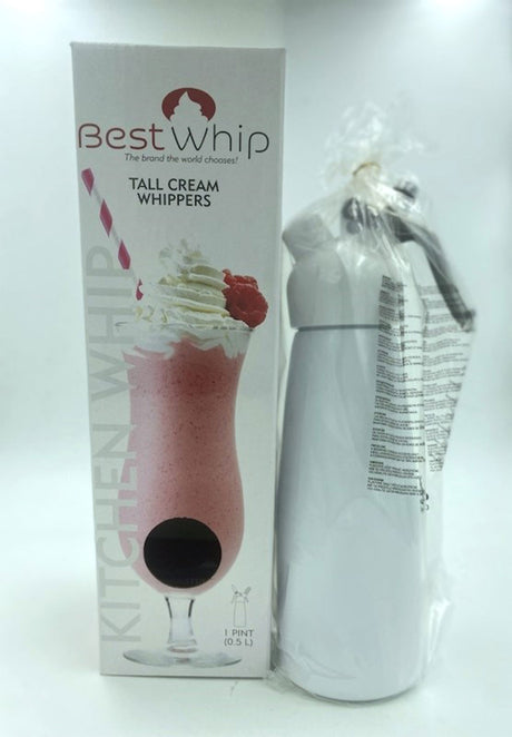 J.S. Marketing Tall Cream Whipper — 1 Pint, White - JSM-KW50W