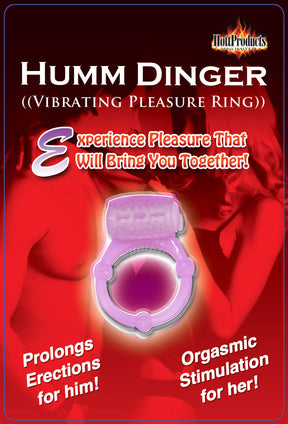 Humm Dinger Vibrating Penis Ring Clitoral Stiimulator - Purple by Hott Products
