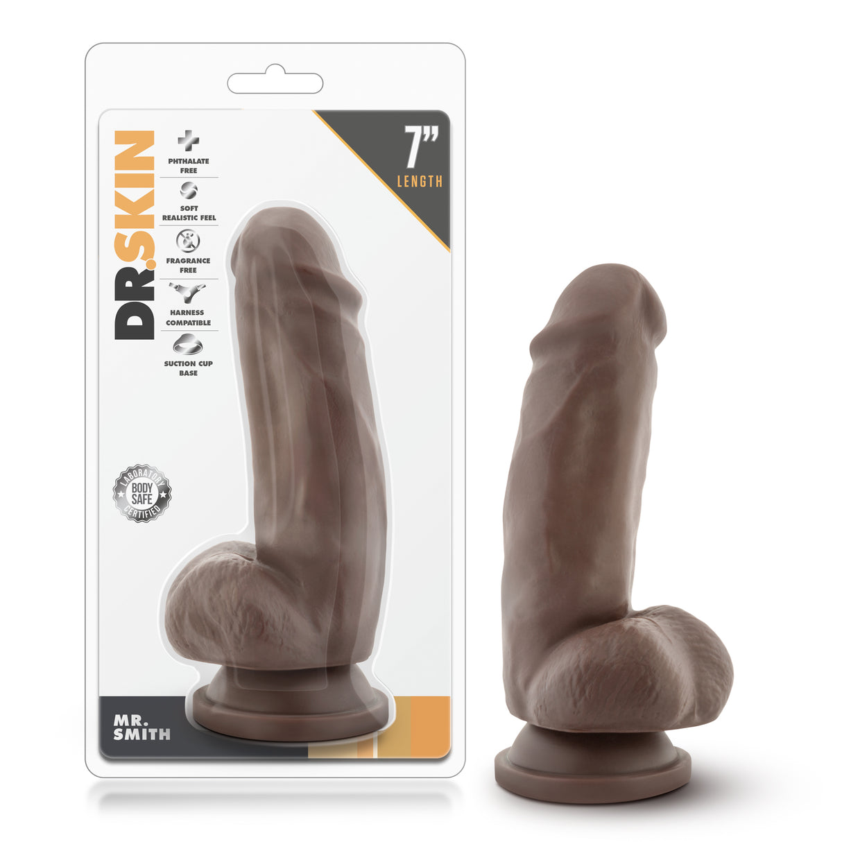 Blush Mr. Smith 7 Inch Realistic Dildo — Chocolate - BL-15446