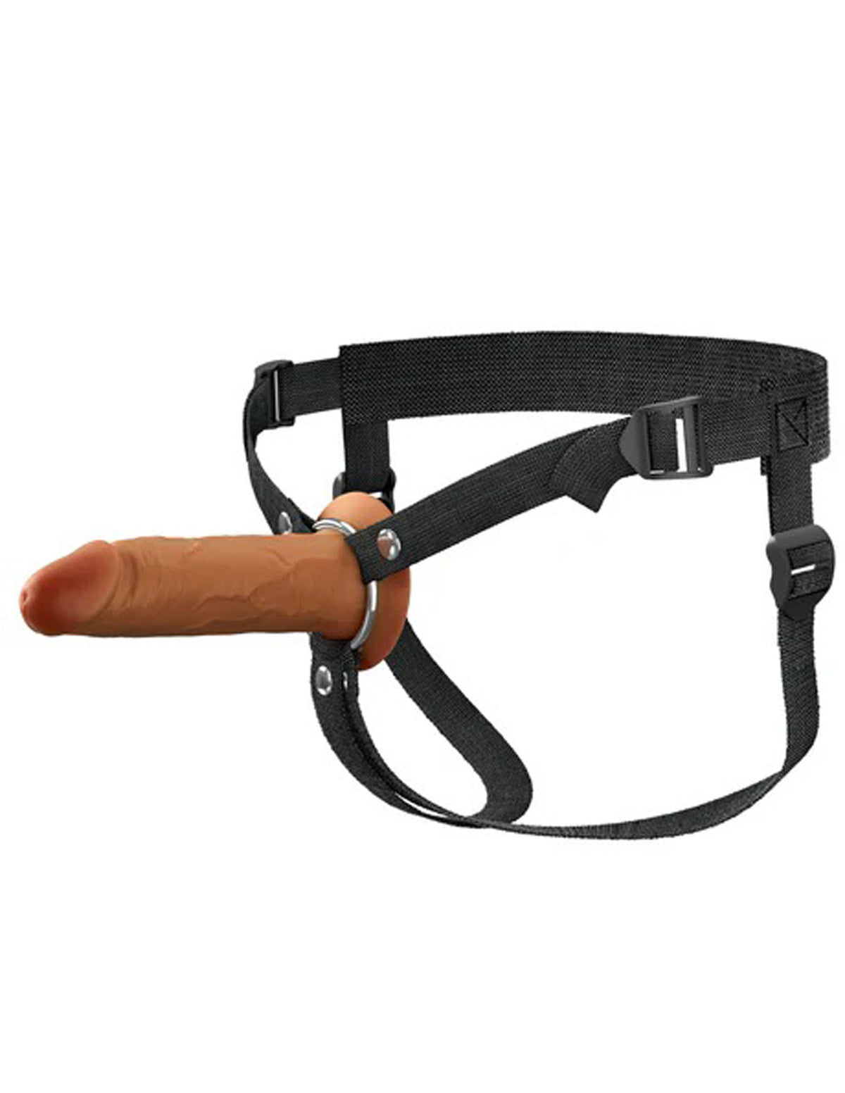 Pipedream Fantasy X-Tensions 6" Hollow Dual-Density Silicone Strap-On, Brown - PD4158-29