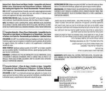I.D. Lubricants I.D. Glide Water-Based Lubricant - 1 Gallon (3.79 L) - ID-GLD-GA