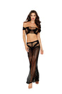 Dreamgirl Bralette & Maxi Skirt Set — One Size, Black - DG-0527BKOS