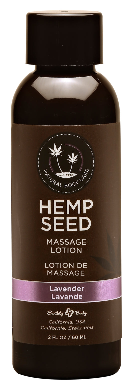 Earthly Body Hemp Seed Lavender Massage Lotion, 2 fl. oz. - EB-ML117