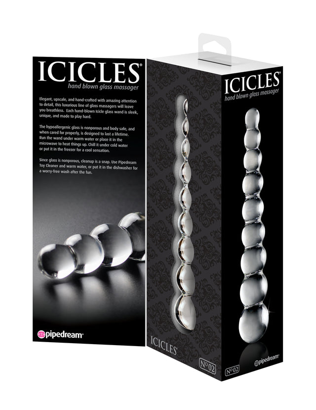 Pipedream Icicles No. 2 Glass Wand — Clear, 8.5 in - PD2902-00