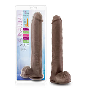 Blush 14 Inch Dual Density Dildo — Chocolate - BL-26646