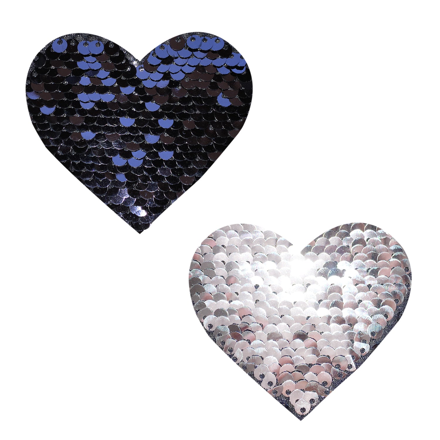 Sequin Medusa Magic Flip Black to Silver I Heart U Nipztix Pasties by Neva Nude