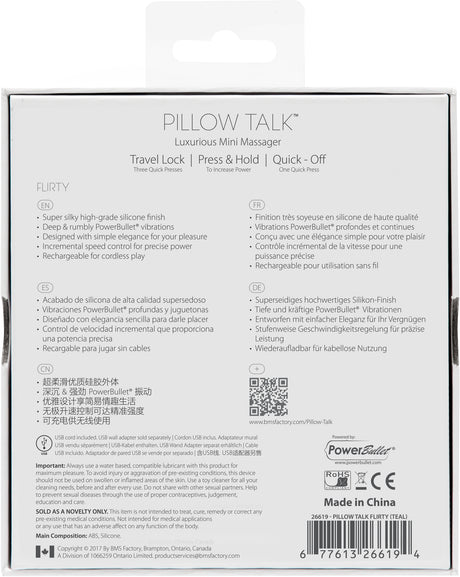 BMS Factory Pillow Talk Flirty Mini Massager with Swarovski Crystal, Pink - BMS2661-6