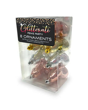 "Glitterati Penis Party Ornaments 8 Pcs - Rose Gold LG-CP1081"