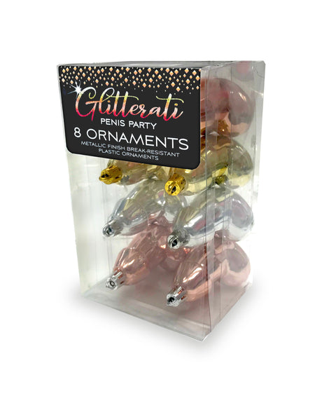 "Glitterati Penis Party Ornaments 8 Pcs - Rose Gold LG-CP1081"