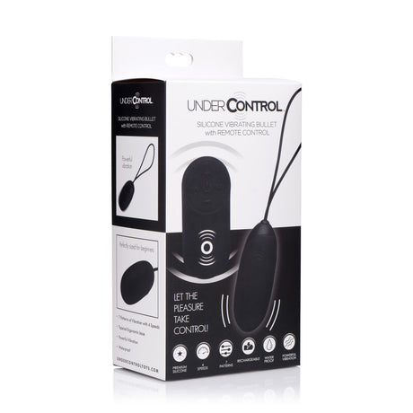 XR Brands Silicone Rechargeable Bullet Vibrator with Remote - UC-AF946