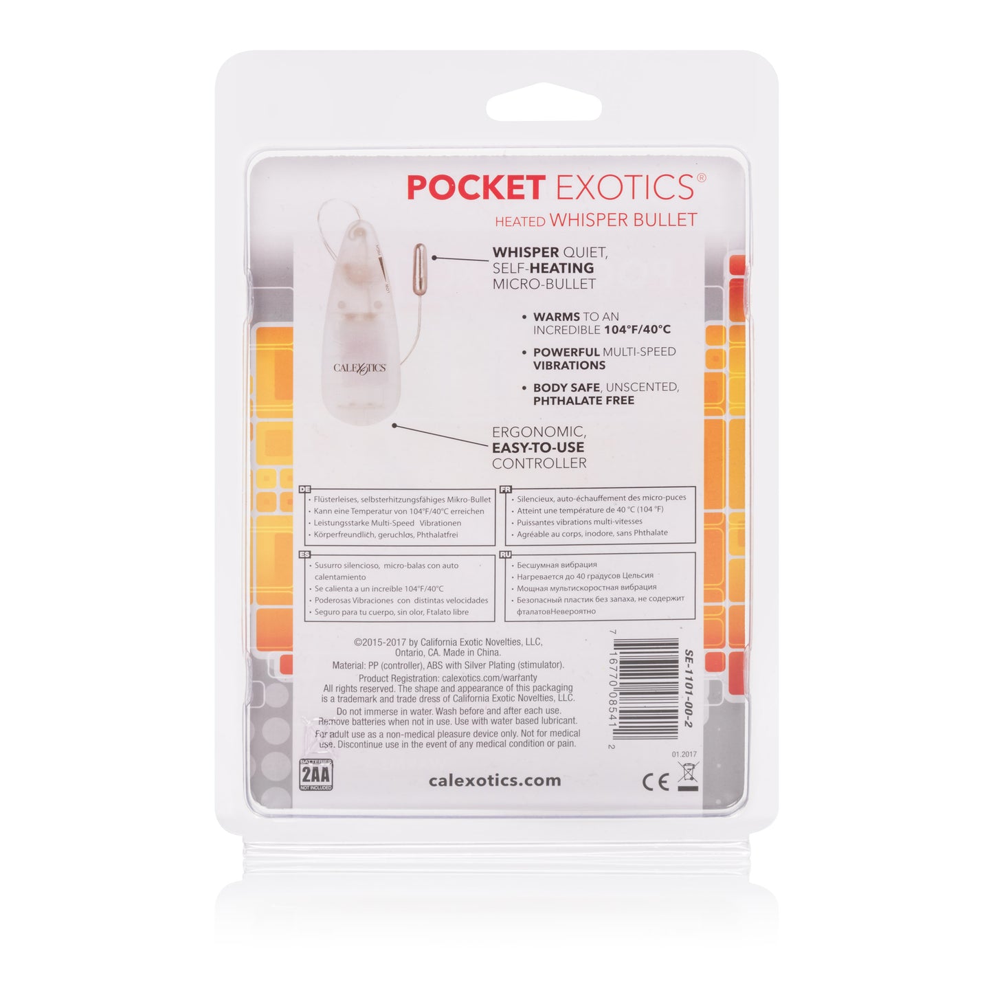 Pocket Exotics Heated Whisper Bullet - Clear by CalExotics