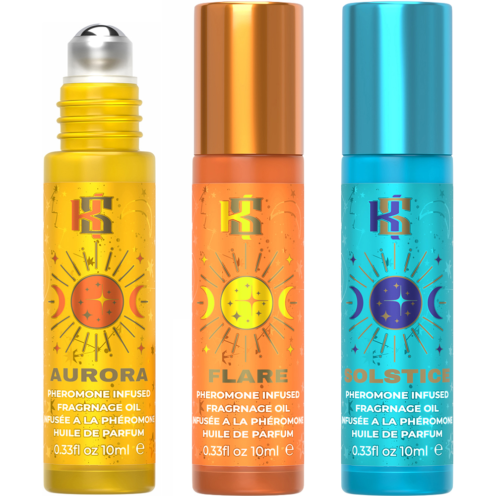 Kama Sutra Wear the Day Pheromone Prepack — 12 Roll‑Ons & 12 Massage Oils - KS12104
