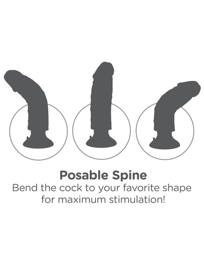 King Cock 8-Inch Vibrating Cock - Brown by Pipedream
